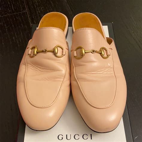 gucci light pink princetown loaders